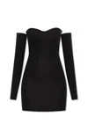 Dsquared2 Fitted Black Dress With Off-the-shoulder Sleeves And Sweetheart Neckline In Black