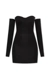 Dsquared2 Fitted Black Dress With Off-the-shoulder Sleeves And Sweetheart Neckline In Black