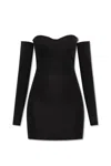 Dsquared2 Fitted Black Dress With Off-the-shoulder Sleeves And Sweetheart Neckline In Black