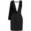Dsquared2 Shiny Viscose Jersey Short Dress In Black