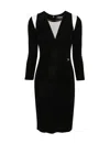 Dsquared2 V Neckline Short Viscose Dress In Black