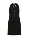 Dsquared2 V-neck Wool Mini Dress