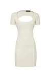 Dsquared2 Mini Dress With Open Back And Short Sleeves In White