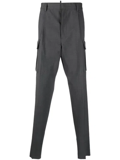 Dsquared2 Drop-crotch Cargo Trousers In Grey