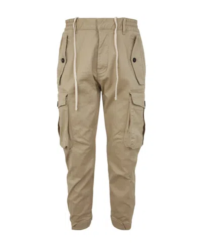 Dsquared2 Drop-crotch Cropped Cargo Trousers In Desert Tan