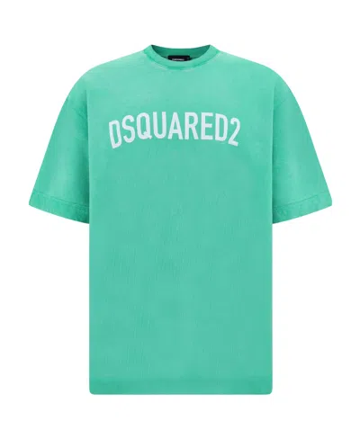 Dsquared2 Drop-shoulder Cotton T-shirt In Green