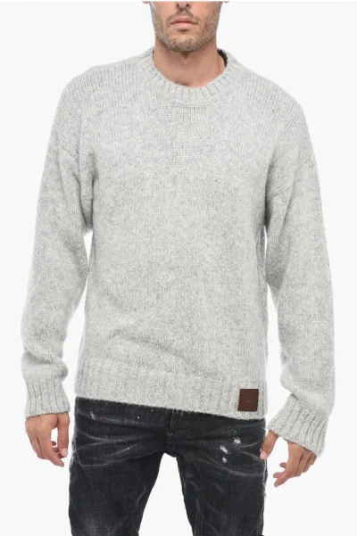 Dsquared2 Dropped Shoulder Pullover With Logo Patch In Gray