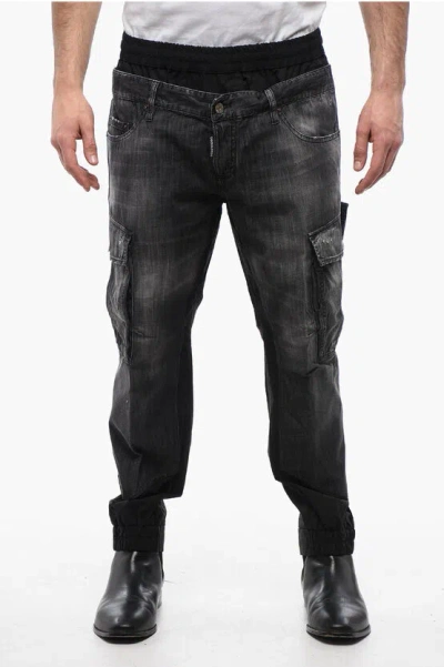 Dsquared2 Drwastringed Cyprus Denims In Black