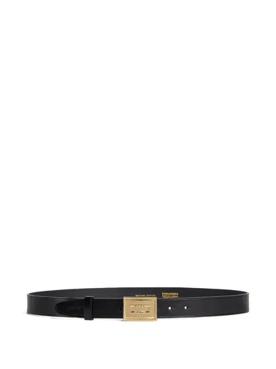 Dsquared2 Dsq2 Plaque Rectangular-buckle Belt In Black
