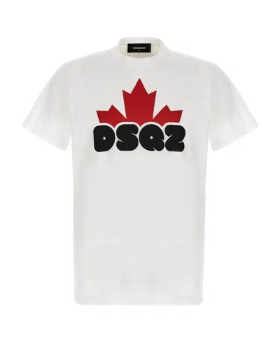 Dsquared2 Dsq2-print Short-sleeve T-shirt In White
