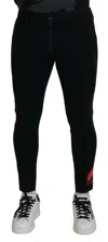 Dsquared2 Dsqua² Back Polyamide Slim Fit Logo Print Men's Pants In Black