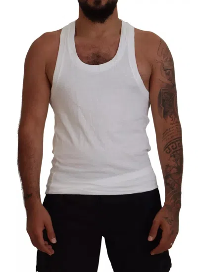Dsquared2 Dsqua² Cotton Linen Sleeveless Tank Men's T-shirt In White