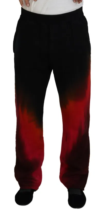 Dsquared2 Dsqua² Cotton Logo Print Casual Men's Pants In Black