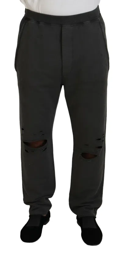 Dsquared2 Dsqua² Cotton Men Casual Tatte Men's Pants In Grey