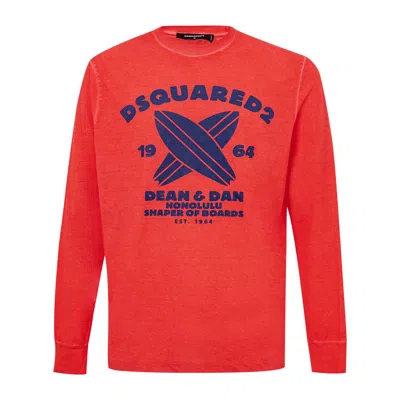 Dsquared2 Dsqua² Cotton Men's T-shirt In Rosso