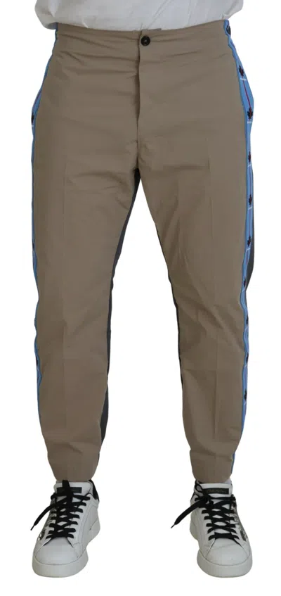 Dsquared2 Dsqua² Cotton Two Tone Men Casual Men's Pants In Brown