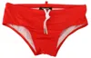 Dsquared2 Red Black Icon Print Mens Swim Brief Swimwear In Red