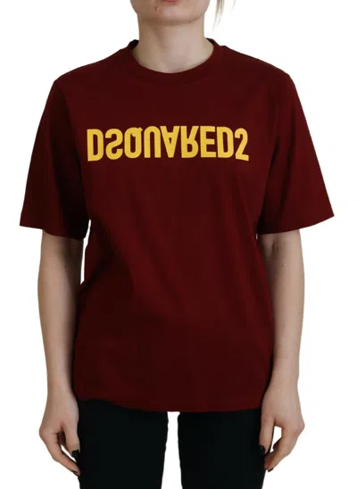 Pre-owned Dsquared2 Dsqua² Logo Cotton Crewneck Short Sleeve Tee Women's T-shirt () In Multi