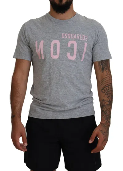 Dsquared2 Dsqua² Logo Cotton Short Sleeves Crewneck Men's T-shirt In Grey