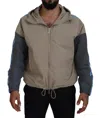 Dsquared2 Dsqua² Sleeves Hooded Full Zip Men's Jacket In Grey