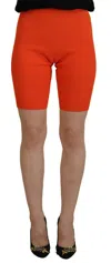 Dsquared2 Dsqua² Viscose Mid Waist Slim Fit Bermuda Women's Shorts In Orange