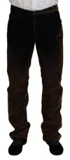 Dsquared2 Dsqua² Washed Cotton Straight Fit Casual Blue Men's Jeans In Brown