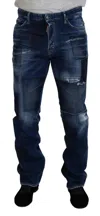 Dsquared2 Dsqua² Washed Cotton Cargo Casual Men Men's Jeans In Blue