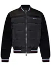 Dsquared2 Padded Down Feather Coats With Corduroy Sleeves In Black