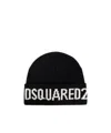Dsquared2 Dsquared 2 Logo-intarsia Beanie In Black