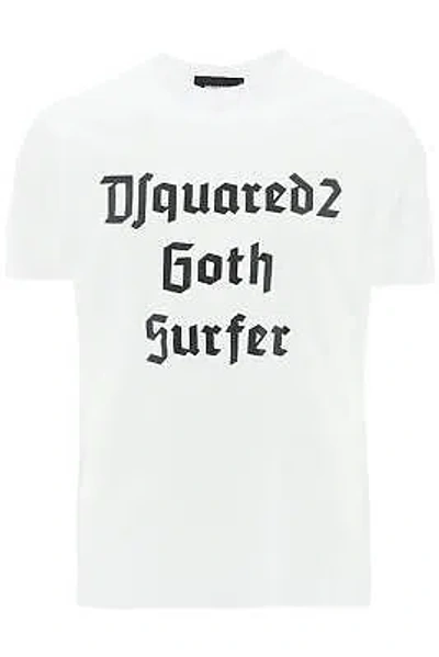 Pre-owned Dsquared2 Dsquared 2 T-shirt D2 Goth Surfers74gd1085s23009 White Sz.m 100w