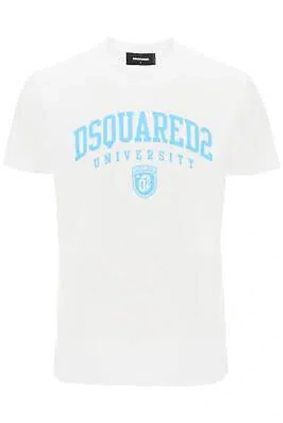 Pre-owned Dsquared2 Dsquared 2 T-shirt Stamp College S74gd1166s23009 White Sz.m 100w