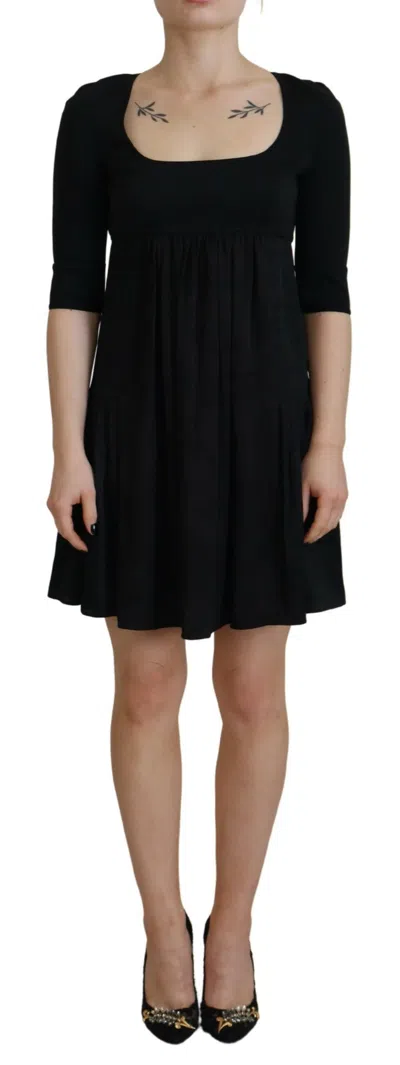 Pre-owned Dsquared2 Dsquared² Acetate Short Sleeves A-line Sheath Women's Dress () In Black