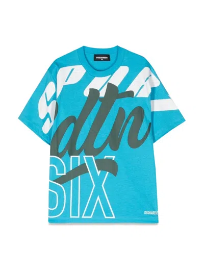 Dsquared2 Dsquared All Over Logo T-shirt In Blue