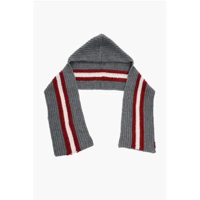 Dsquared2 Dsquared² Alpaca Blend Scarf With Contrasting Band And Men's Hood