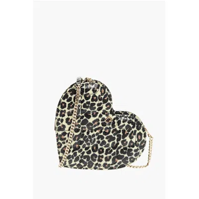 Dsquared2 Dsquared² Animal Patterned Leather Heart-shaped Women's Clutch