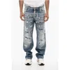 Dsquared2 Baggy Fit Regular Waist Distressed Jeans In Blue