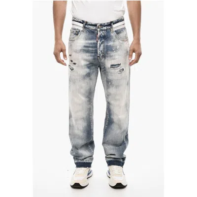 Dsquared2 Baggy Fit Regular Waist Distressed Jeans