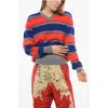 Dsquared2 Balanced Stripe Wool Blend Sweater With V Neck