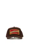 Dsquared2 Cotton Baseball Cap Adjustable Strap Curved Brim In Brown