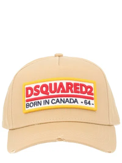Dsquared2 Dsquared Baseball Hat With Logo Patch In Neutral