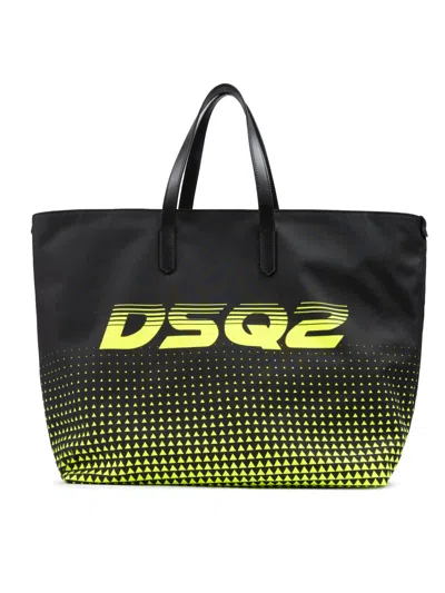 Pre-owned Dsquared2 Dsquared² Bicolour Polyester Logo Shopping Women's Bag () In Multi
