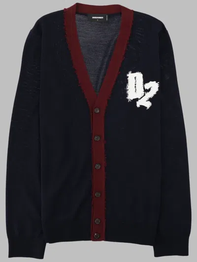 Dsquared2 Long-sleeved Button-down Cardigan In Black