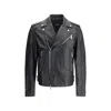Dsquared2 Men Black Jacket With Three Zip Pockets On The Front In Leather Man In Black