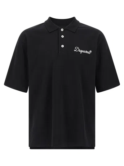 Dsquared2 Men's Signature Polo Shirt In Black