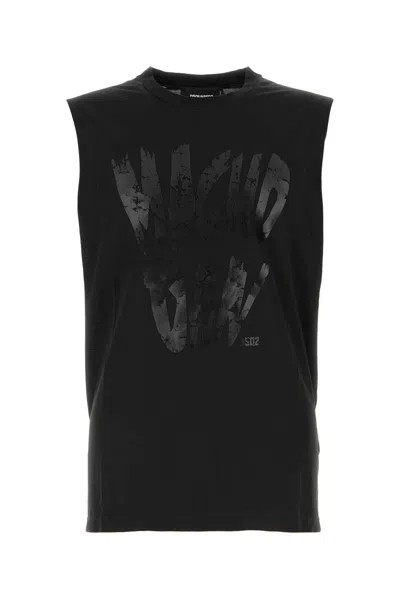 DSQUARED2 DSQUARED BLACK COTTON TANK TOP