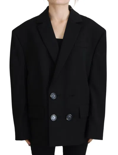 Pre-owned Dsquared2 Dsquared² Black Double Breasted Coat Blazer Women's Jacket ()