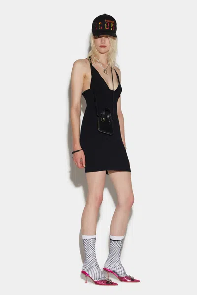 Dsquared2 Black Fibres Casual Dress
