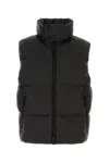 Dsquared2 Nylon Sleeveless Down Jacket High Collar In Black