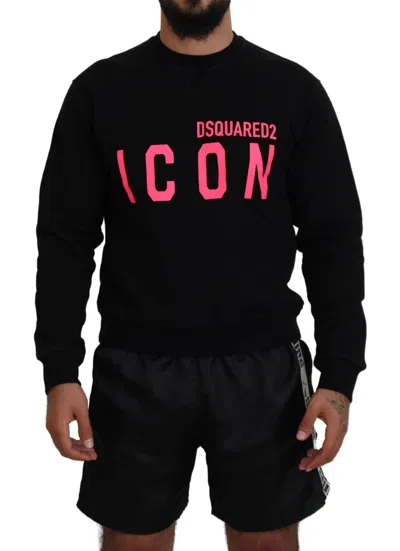 Pre-owned Dsquared2 Dsquared² Black Printed Long Sleeves Pullover Men's Sweater ()