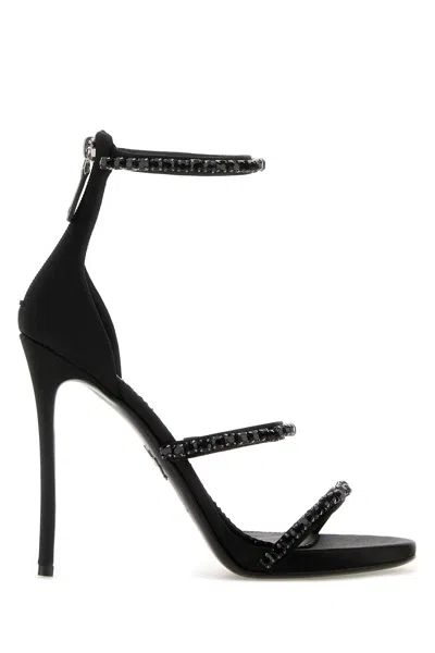 DSQUARED2 DSQUARED BLACK SATIN SANDALS